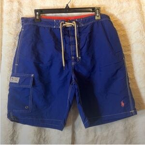 Polo Ralph Lauren Swim Shorts Mens Medium Cargo Trunks Beach Lined Swimwear Surf